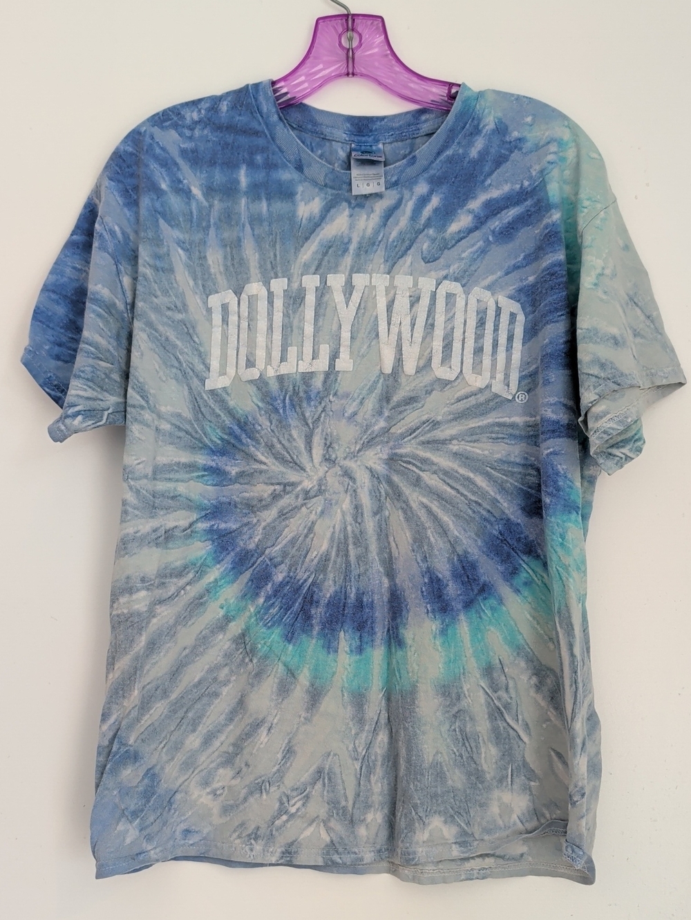 Dolly Parton Dollywood Blue Tie Dye T-shirt Size Large